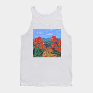 Red Tulips of the Valley Tank Top